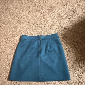 LOFT Blue Mini Skirt with Zipper